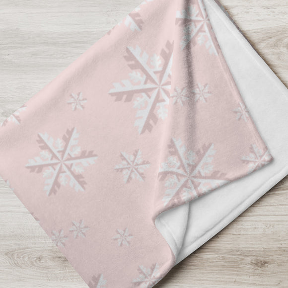 Light Pink Snowflake Blanket